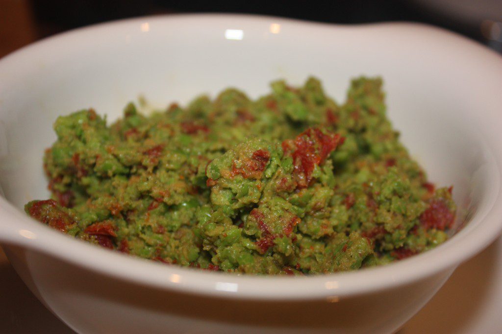 Sun-dried Tomato and Peas on Endive Spears