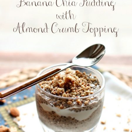 Banana Chia Pudding + Almond Crumb Topping -- perfect #snack or #breakfast pudding!