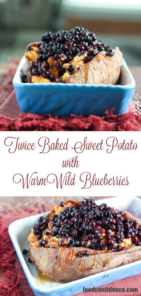 Twice Baked Sweet Potato with Wild Blueberries