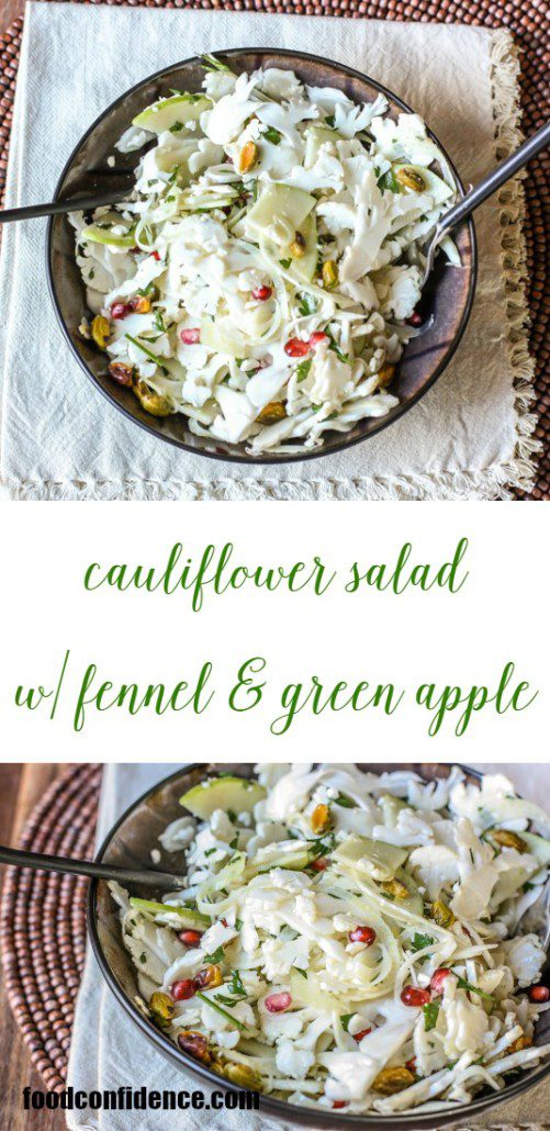 Try this sliced cauliflower salad with fennel and green apple recipe for a gorgeous holiday side dish. Crunchy and delicious on it's own, too! via @danielleomar