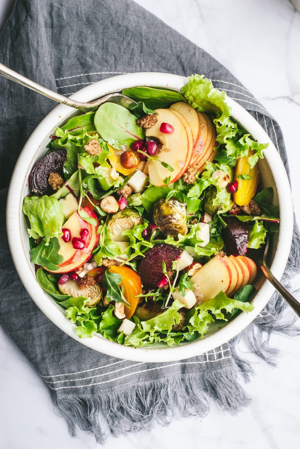 Roasted Vegetable Salad with Apple CiderShallot Vinaigrette Food